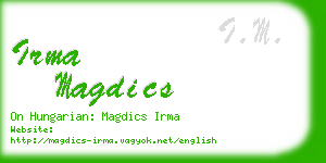 irma magdics business card